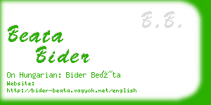 beata bider business card